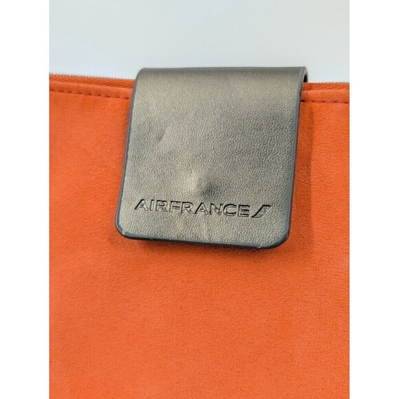 AIRFRANCE Travel Organizer Clutch Orange Vegan Suede Wallet Pouch Wallet - Picture 3 of 10